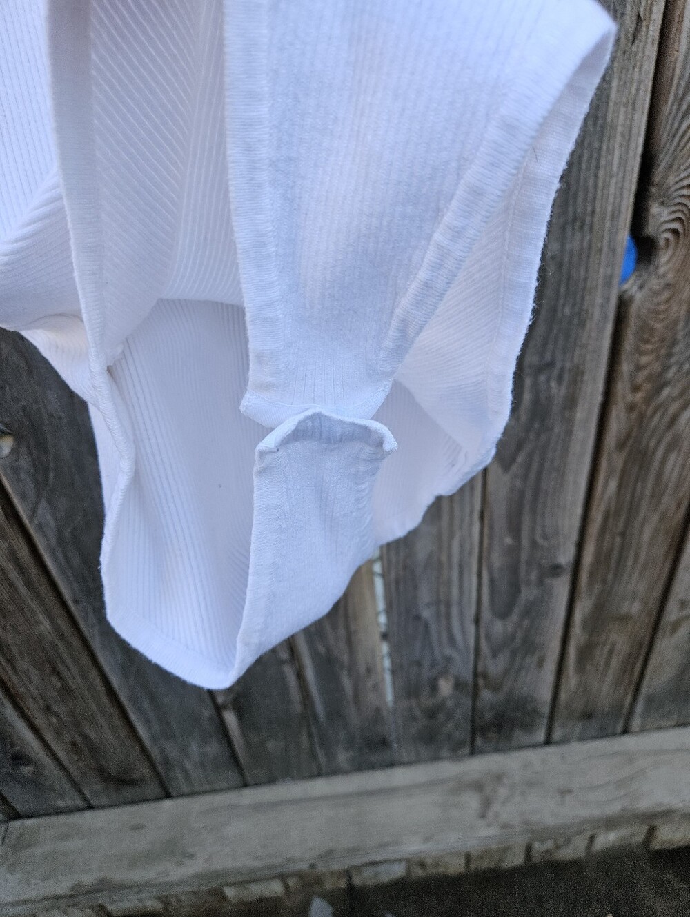 Blue Blosson White Ribbed Square-Neck Tank Bodysuit Women's Size XL - Picture 13 of 13